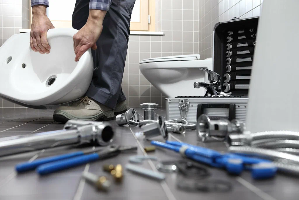 Plumbing tools prepared for a bathroom repair in Acworth